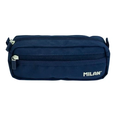 Image of Rectangular Pencil case 2 zips, 1918 Series. Navy Blue MILAN®081148SNCB