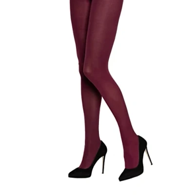 Image of Charnos Women&#039;s Opaque 60 Denier Tights Aubergine Extra Large