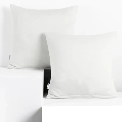 Image of DecoKing 2 Pillowcases 50 x cm Jersey Cotton Zip White Amber
