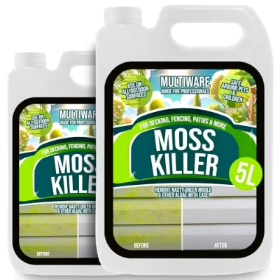 Image of MultiWare Patio Cleaner Moss Killer For Paths And Drives Algae Remover Spray Walk Away Leave Safe To Use With Pets 5L Concentrate Makes 25L (2)