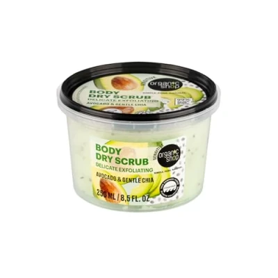 Image of Organic Shop Delicate Exfoliating Dry Body Scrub, Avocado and Chia, 250 ml