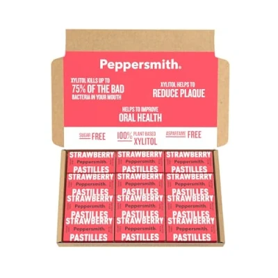 Image of MINTS: STRAWBERRY XYLITOL MINTS 12 X 15G POCKET PACKS