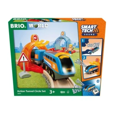 Image of BRIO World Smart Tech Sound Action Tunnel Circle Battery Powered Train Set for Children Age 3 Years Up Kids Gifts, [Amazon Exclusive]