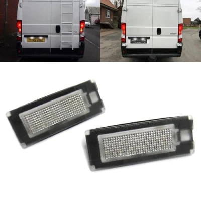 Image of 2x LED Licence Number Plate Light White Canbus Fit For 2006 2021 Relay Jumper Boxer Ducato