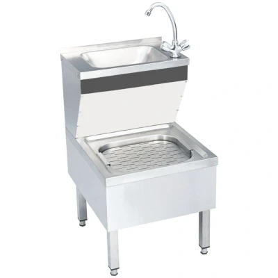Image of vidaXL Commercial Hand Wash Sink with Faucet Freestanding Stainless Steel