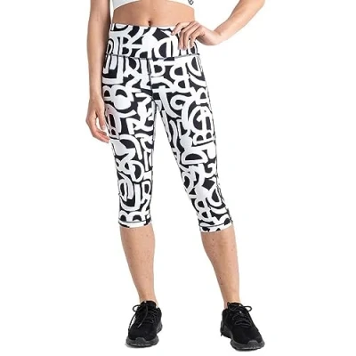 Image of Dare 2b Womens Influential 3/4 Legging Black &amp; White Graffiti 10