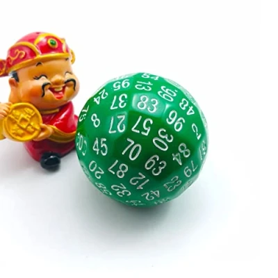Image of Bescon Polyhedral Dice 100 Sides Dice, D100 die,100 Sided Cube, Game Cube of Green Color