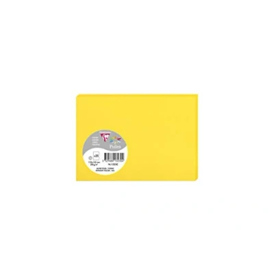 Image of Clairefontaine Ref 1323C Pollen Card (Pack of 25 Sheets) 110 x 155mm Sized, Acid Free, Inkjet &amp; Laser Compatible, Easy to Write On, 210gsm Intensive Yellow