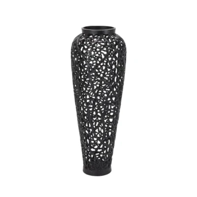 Image of Hill Interiors Cast Lattice Vase Aluminium L27 x W27 H68 cm Black