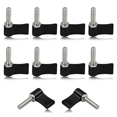 Image of SPEEDWOX 10 Pcs M5 20mm Threading Rotating Knob, Adjustable thumb Lever Screw, screw with Single Wing, Red Aluminum Alloy for electronic equipment