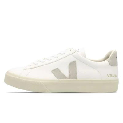 Image of Veja Campo Womens Trainers (White / Grey) Leather Size UK 6