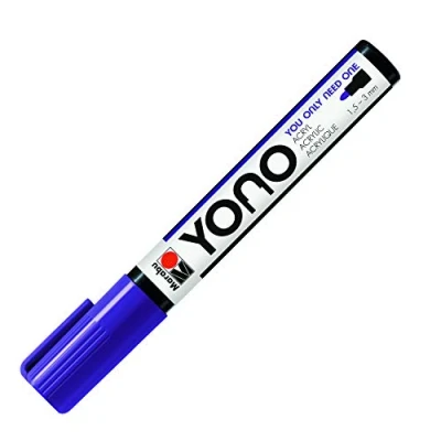Image of Marabu Yono Marker Pen, Bullet Tip, (1.5 3mm), Violet, (251), Single Works On Any Surface, Metal, Glass, Wood, Fabric, Stone, Plastic, Cardboard