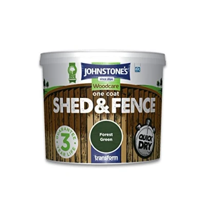 Image of Johnstone&#039;s Woodcare One Coat Shed and Fence Treatment Forest Green 5L