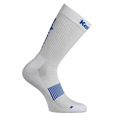 Image of Kempa Unisex Logo Classic Socks Men&#039;s Sock white/azurblue, 46 50