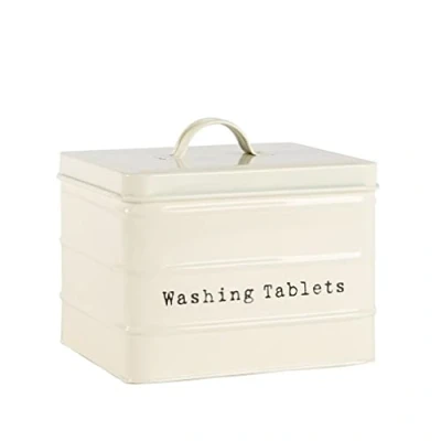 Image of Cream Vintage Washing Tablets Tin By Harbour Housewares