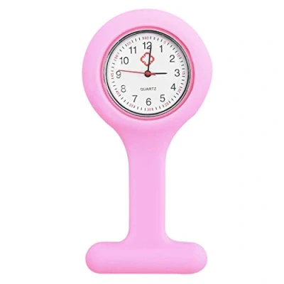 Image of TRIXES Silicone Nurse Fob Watch with Brooch Pink