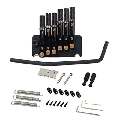 Image of Alnicov 6 String Headless Guitar Bridge Tremolo System with Tailpiece for Electric Replacement Tools