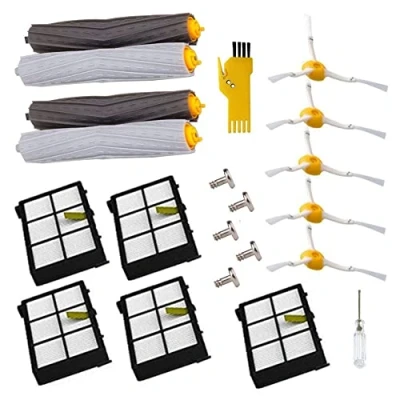 Image of Spare parts for iRobot Roomba 980 960 900 880 870 860 800 robotic vacuum cleaner (5pcs side brushes 5pcs screws filters 2 set tangle free debris extractor)