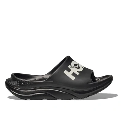Image of Hoka Ora Athletic Slide Size 4 Black Lightweight Recovery Shoe for Post Run Comfort