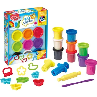 Image of Maped CREATIV Pat&#039;DOUGH Modelling Clay with Large Selection of Kneading Accessories 9 x 56 g