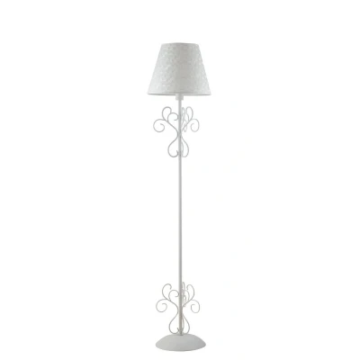 Image of PERLA Floor Lamp with Tapered Shade White, K9 Crystals 35x165cm