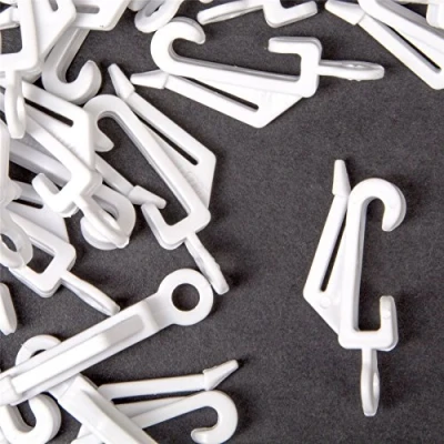 Image of 30x White Plastic Drape Curtain Track Gliders Nylon Rail Runner Hooks