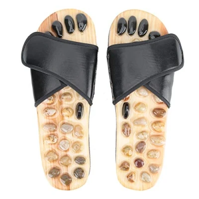 Image of Foot Massage Slippers, Pebble Stone Acupuncture Sandals Feet Relax Shoes Mat Relaxing Reflexology Tools Health Care for(37 38)