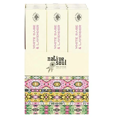 Image of Native Soul White Sage &amp; Lavender Incense Joss Sticks 23cm 15g