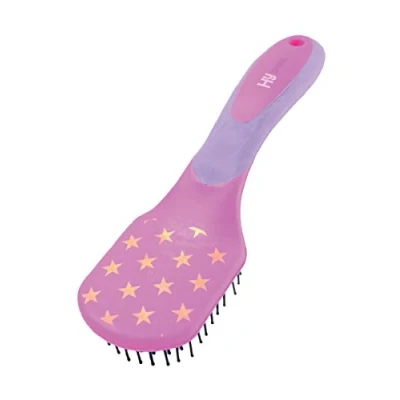 Image of HyShine Stars Easy Grip Mane and Tail Brush: Pur/Pink