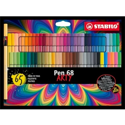 Image of Premium Fibre Tip Pen STABILO 68 ARTY Pack of 65 Assorted Colours