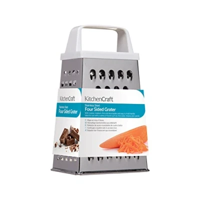 Image of KitchenCraft 4 Sided Cheese Grater, Stainless Steel, 15 cm Tall