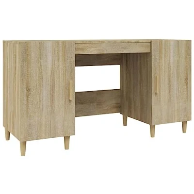Image of vidaXL Desk Sonoma Oak Engineered Wood Home Office Computer Study Writing