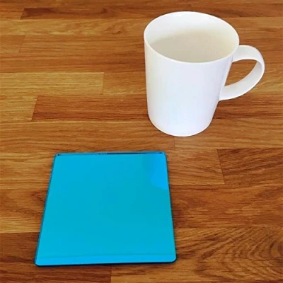Image of Super Cool Creations Coasters Square Blue Mirror 6 Set