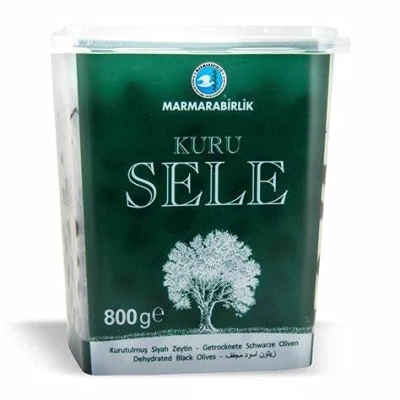 Image of MARMARABIRLIK Kuru Sele Turkish Dried Black Olives 3XS 800g