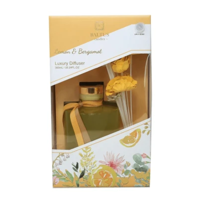 Image of Baltus Reed Diffuser 300ml Faux Flower Lemon &amp; Bergamot Chic Home Fragrance