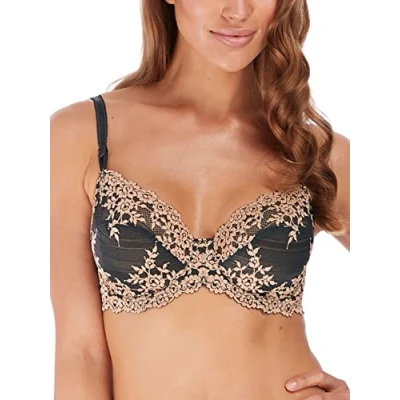 Image of Wacoal Embrace Lace WA065191 W Underwired Full Cup Bra Ebony/Shift Sand 32E CS