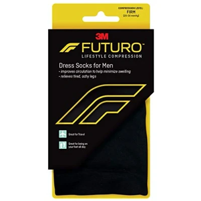 Image of Futuro Restoring Dress Socks for Men, Firm Compression, Large, Black