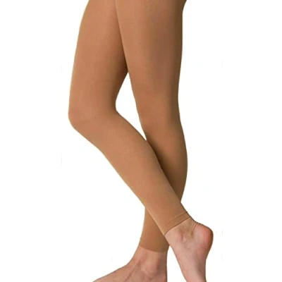 Image of Mytoptrendz® Ladies Ultra Soft Stretchy Footless Dance Ballet Tights Opaque for Adult Women (Tan, Medium)
