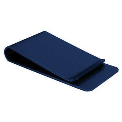 Image of County Engraving Personalised Large Blue Aluminium Money Clip Engraved Gift