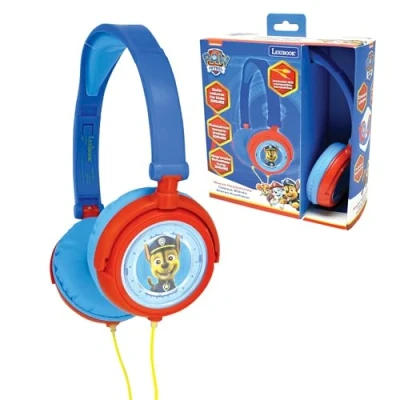 Image of Lexibook HP015PA Paw Patrol Chase Marshall Stereo Headphones, Safe Volume, Foldable, Blue/red, One Size Adjustable
