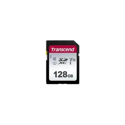 Image of Transcend 128GB SDXC 300S Memory Card UHS I, C10, U3, V30, 4K, Full HD, Up to 95/40 MB/s (Ideal for Digital Cameras) TS128GSDC300S