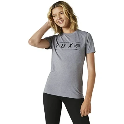 Image of Fox Racing Women&#039;s Pinnacle Short Sleeve Tech Tee T Shirt, Graphite, Medium