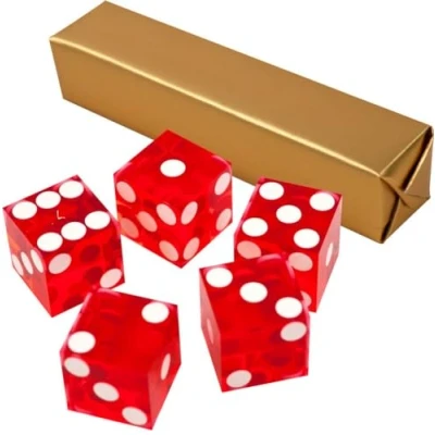 Image of 5 x Perfect 19MM Precision Casino Dice/Craps (red)