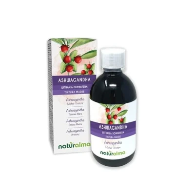 Image of Ashwagandha or Indian Ginseng (Withania somnifera) Roots Alcohol Free Mother Tincture Naturalma Liquid Extract Drops 500 ml Food Supplement Vegan