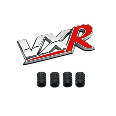 Image of HIGGER 1Pcs 3D Metal VXR Logo Car Badge Emblem Sticker +4Pcs Knurled Style With Plastic Core Valve Caps for Universal Styling Decorative Accessories