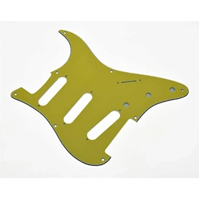 Image of Dopro 8 Hole Vintage Strat SSS Guitar Pickguard ST Scratch Plate for USA/Mexican FD Yellow 3 Ply