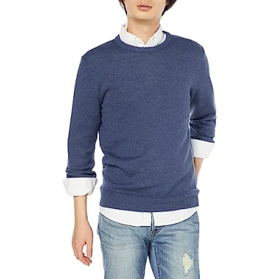 Image of Amazon Essentials Men&#039;s Crew Neck Sweater (Available in Big &amp; Tall), Blue Heather, L