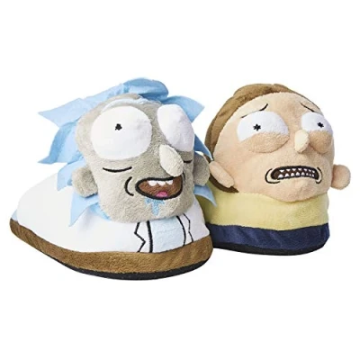 Image of RICK AND MORTY Soft Men&#039;s Slippers Multi Size: Wide