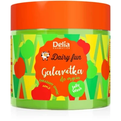 Image of Delia Cosmetics Dairy Fun Apple Jelly for Body Wash Cleans and Refreshes Scented Smooth Skin Intense Juicy Fragrance Natural Extracts 350 g