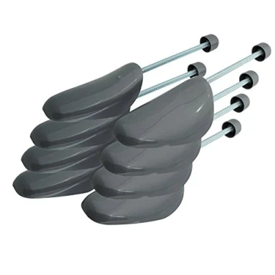 Image of Incutex 4 pairs of shoe trees variable size UK 5 11, plastic stretcher, shaper, grey